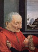 GHIRLANDAIO, Domenico An old man with a boy's portrait France oil painting artist